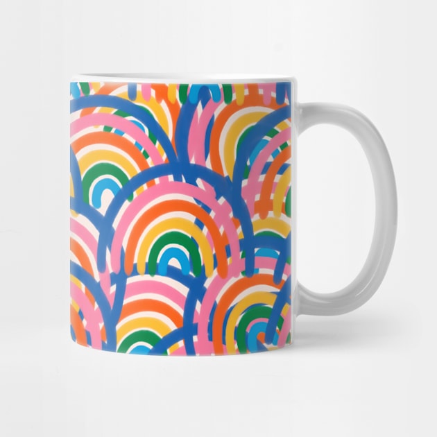 Cute Rainbow Colorful Pattern by Trippycollage